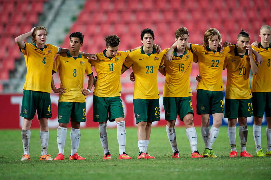 Die Nationalmannschaft von Australien (feelphoto / Shutterstock.com) - gegen Thailand am 15. November 2016 in Thailand.