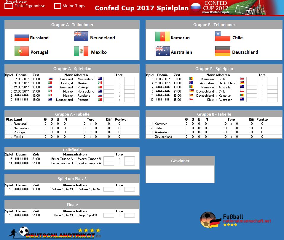 Confed Cup 2017 Spielplan Pdf Ical Excel