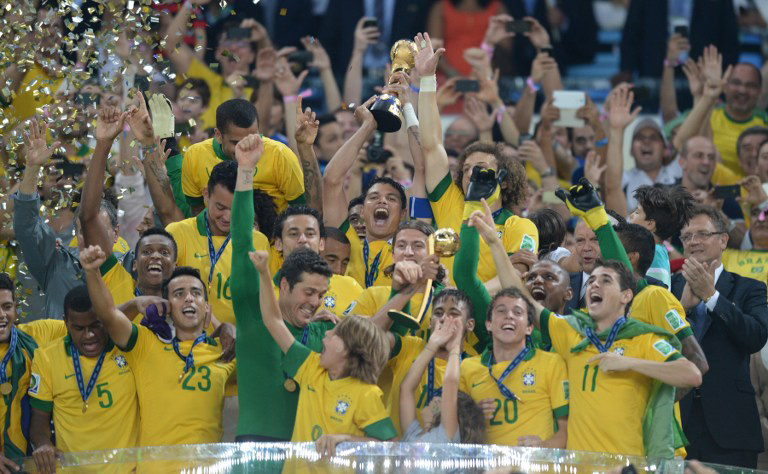 Brasilien gewinnt den FIFA Confederations Cup 2013 und gewinnt im Finale gegen Spanien mit 3:0. AFP PHOTO / VANDERLEI ALMEIDA